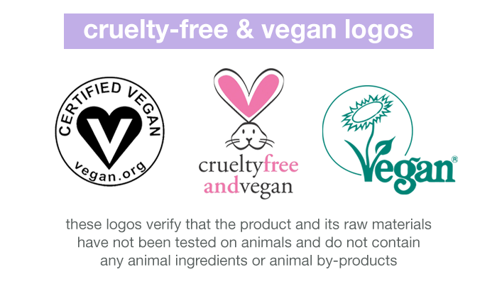 Three logos you can find on product packaging that verifies that the product is both cruelty-free and vegan