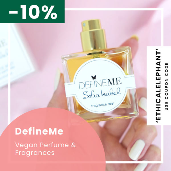 Receive 10% off DefineMe Fragrances, Vegan Perfume with coupon code: ETHICALELEPHANT