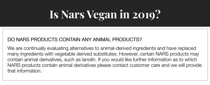 Is Nars Vegan?
