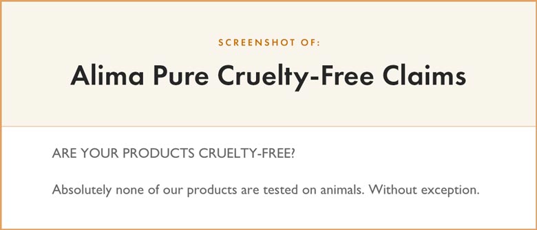 Alima Pure Cruelty-Free Claims