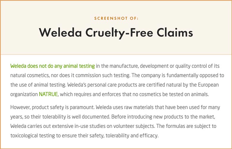 Weleda Cruelty-Free Claims