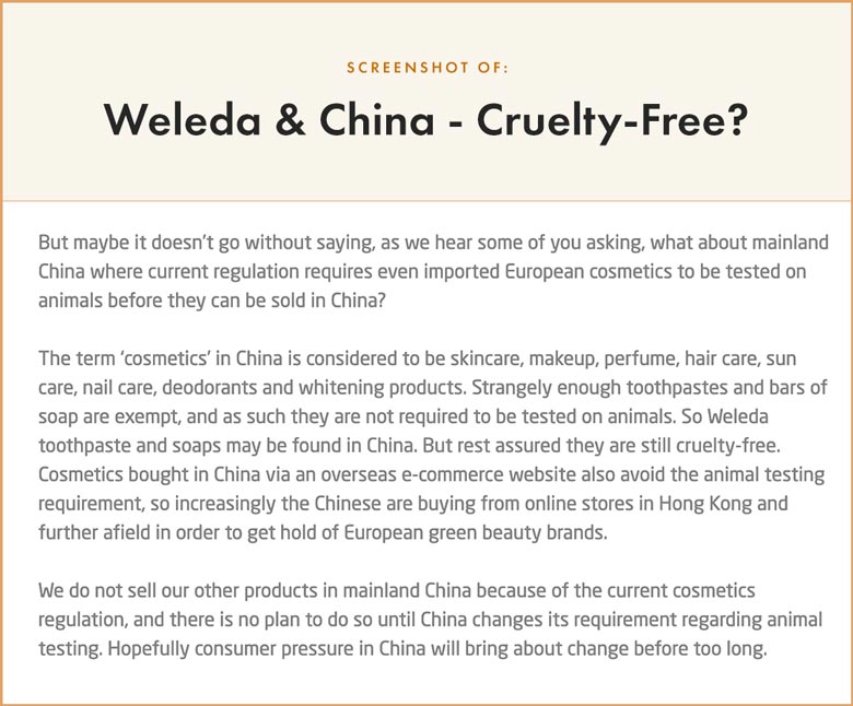 Is Weleda Sold in China?