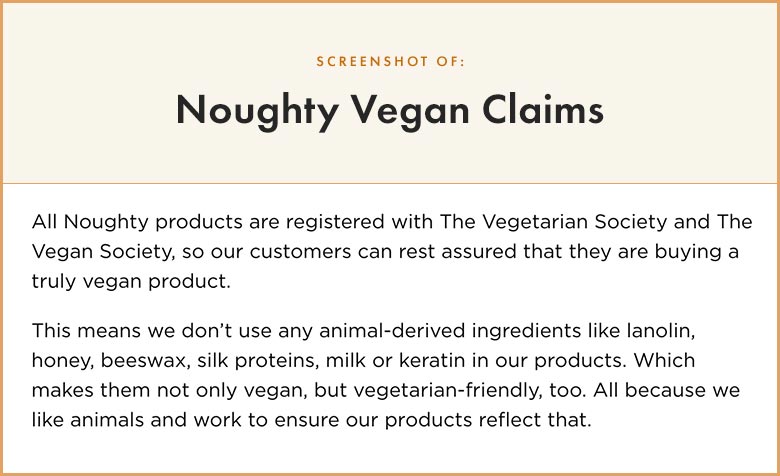 Noughty Vegan Claims