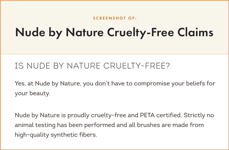 Nude by Nature Cruelty-Free Claims