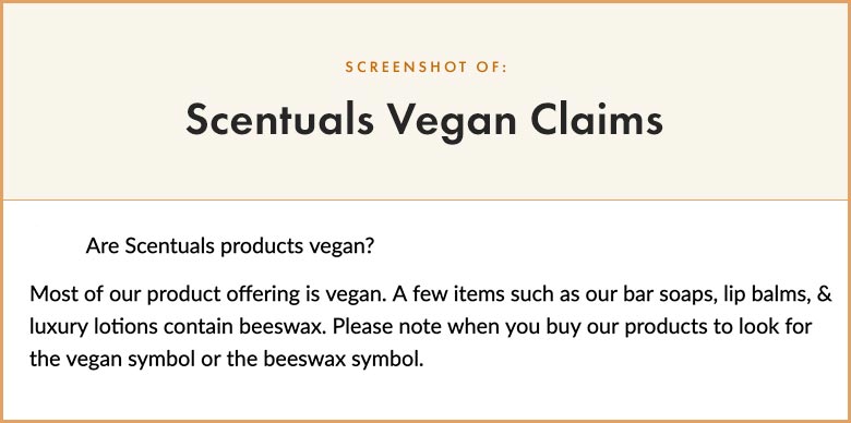 Scentuals Vegan Claims