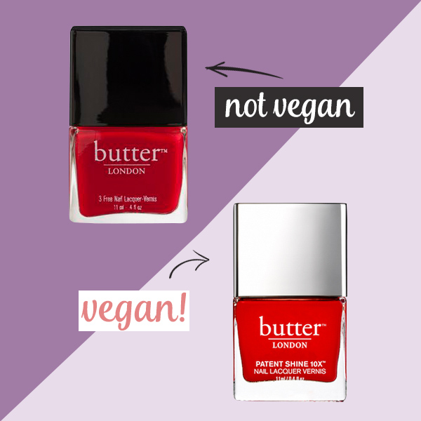 Butter London Regular Nail Polish Not Vegan. Only its Patent Nail Lacquers are Vegan.