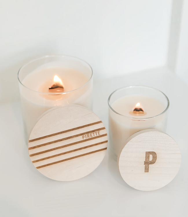 PIRETTE Wooden Wick Candles