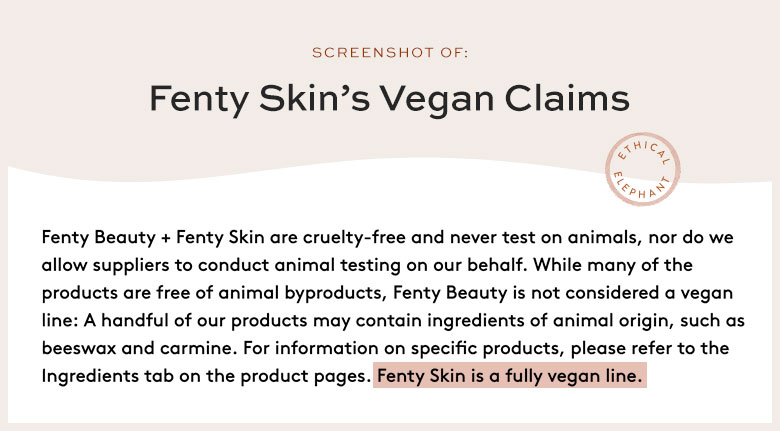 Fenty Skin Vegan Claims