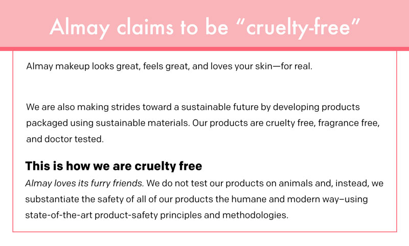 Almay Cruelty-Free Claims