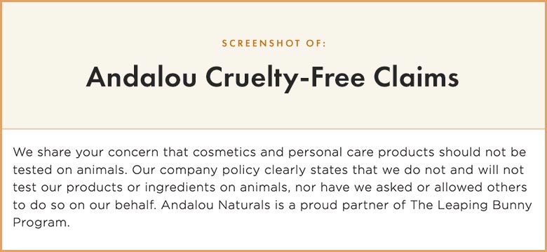 Andalou Cruelty-Free Claims