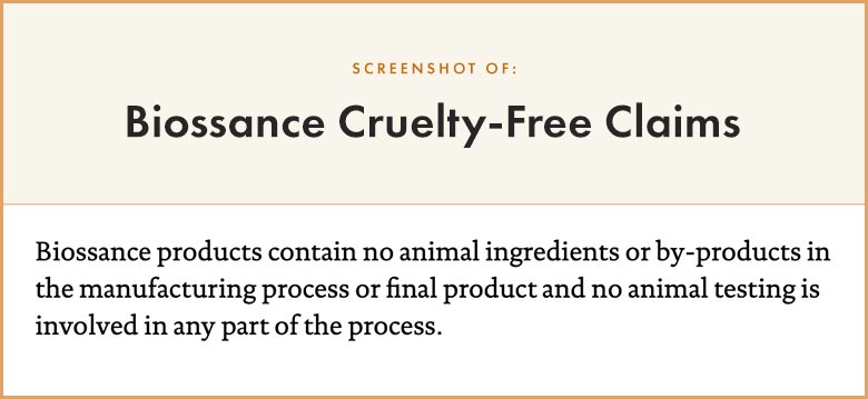 Biossance Cruelty-Free Claims