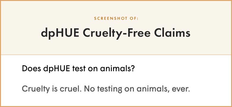 dpHUE cruelty-free claims