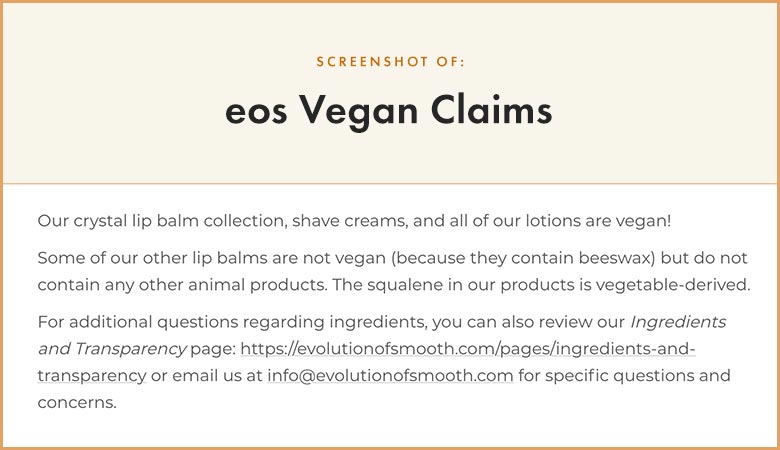 eos vegan claims