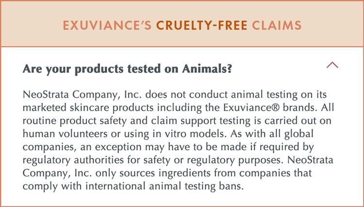 Exuviance Cruelty-Free Claims