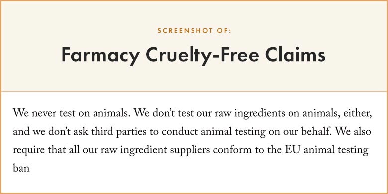 Farmacy Cruelty-Free Claims