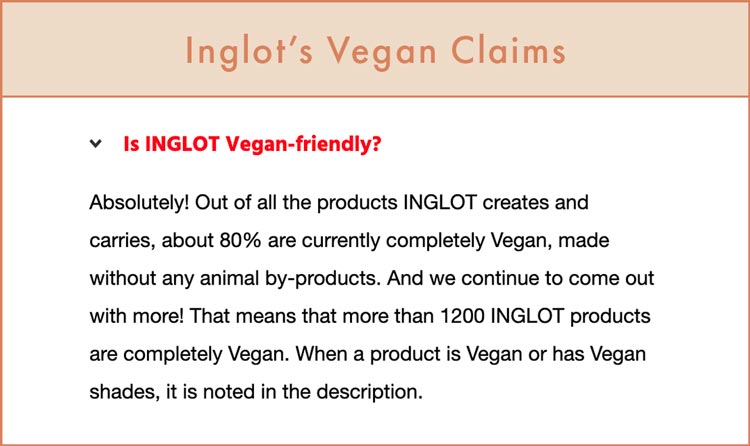 Is Inglot Vegan?