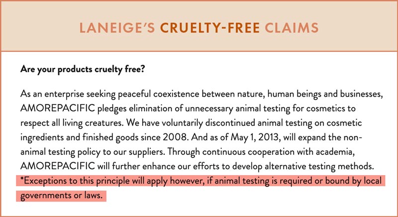 Laneige Animal Testing Policy