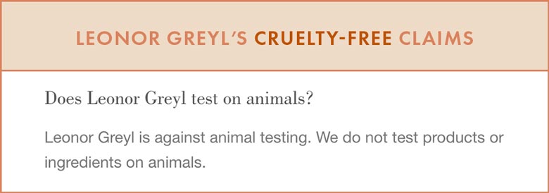 Leonor Greyl Cruelty-Free Claims