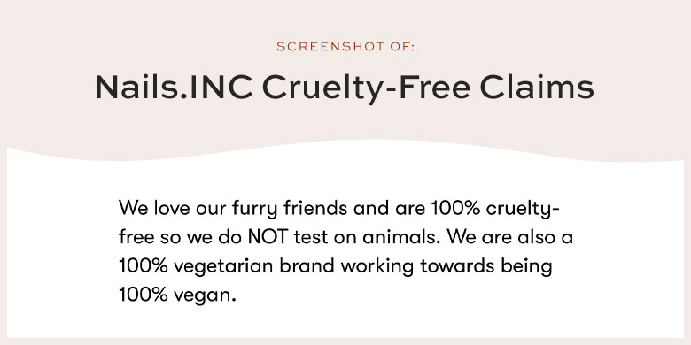 Nails.INC cruelty-free claims