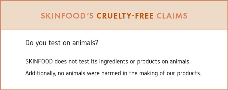 Skinfood Cruelty-Free Claims