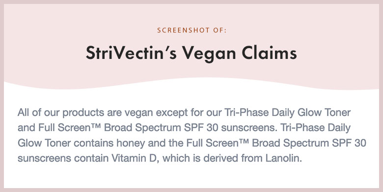 StriVectin's Vegan Claims