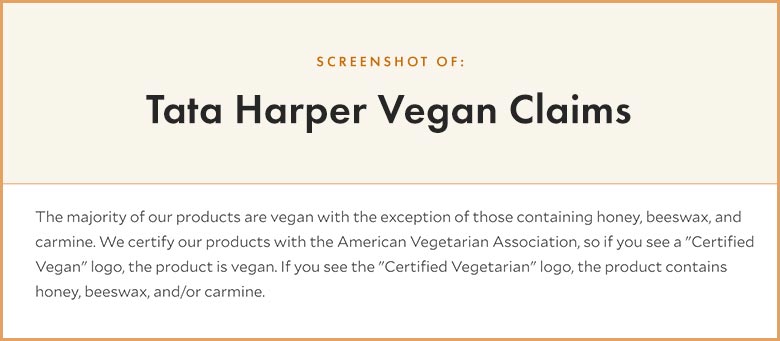 Is Tata Harper Vegan?