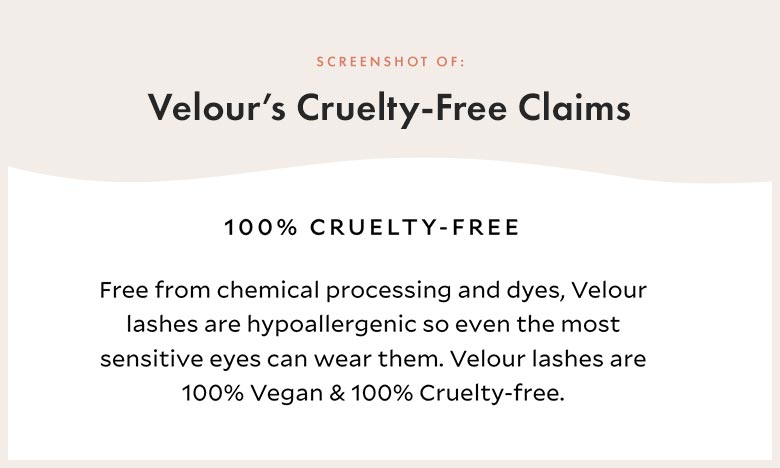 Velour Lashes Cruelty-Free Claims