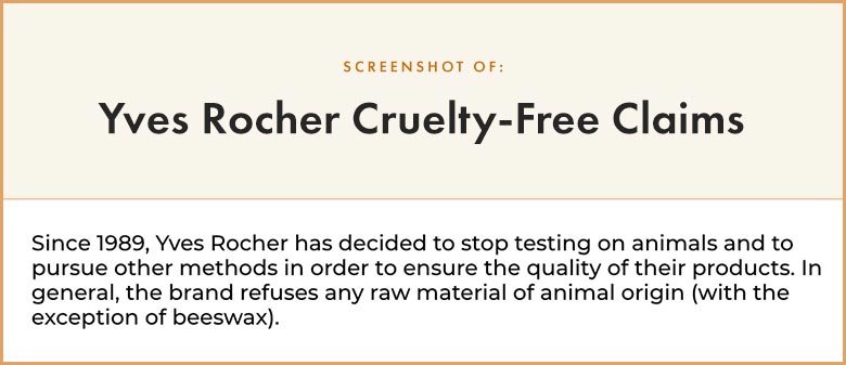 Yves Rocher Cruelty-Free Claims
