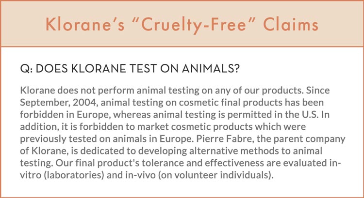 Klorane Cruelty-Free Claims