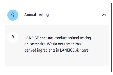 Laneige Cruelty-Free Claims