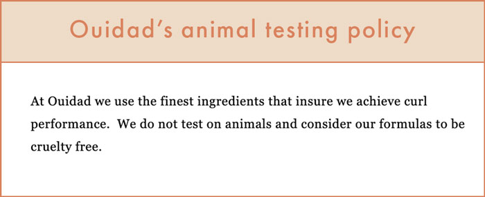 Ouidad's Animal Testing Policy