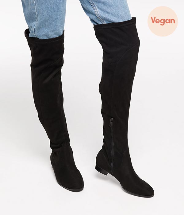 vegan suede over the knee boots