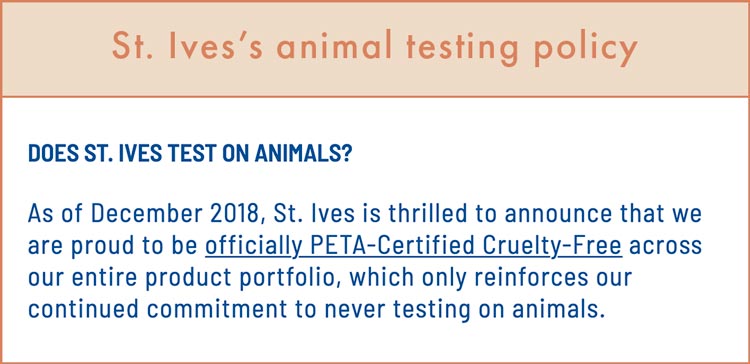 St. Ives Cruelty-Free Claims & Animal Testing Policy