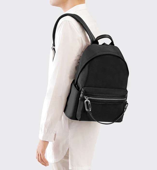 Black Vegan Leather Backpack – THREESIXFIVE