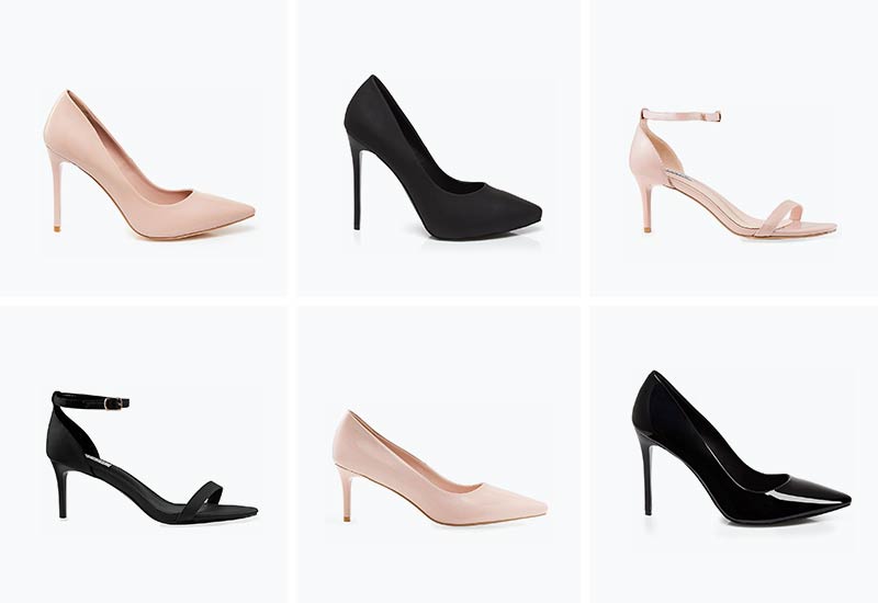 huntd classic black and nude vegan pumps