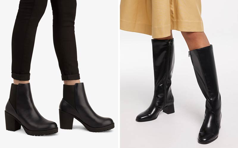 black vegan leather boots