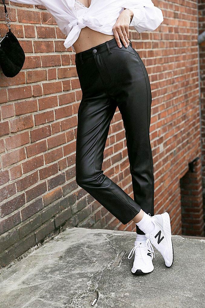 Hi-Rise Vegan Leather Pants