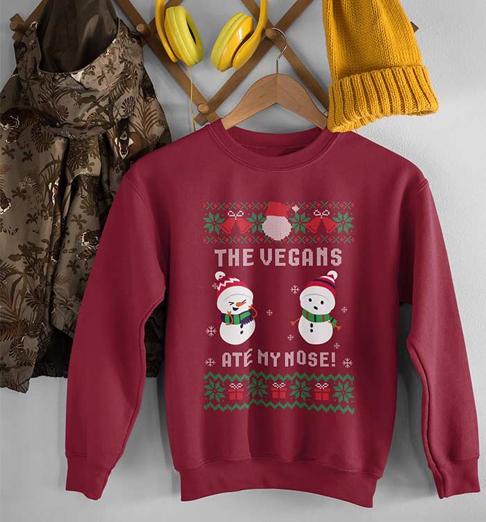 The Vegans Are My Nose! Vegan Christmas Sweater