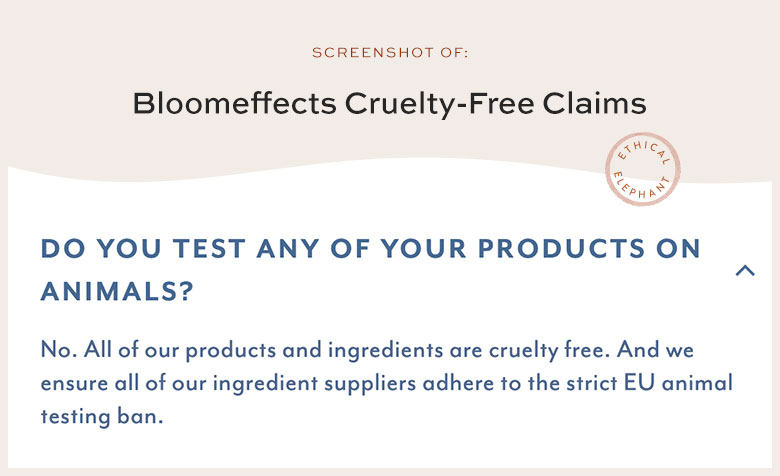 Bloomeffects Cruelty-Free Claims