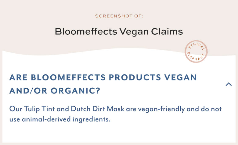 Bloomeffects Vegan Claims