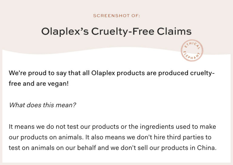 Is Olaplex CrueltyFree & Vegan? ethical elephant