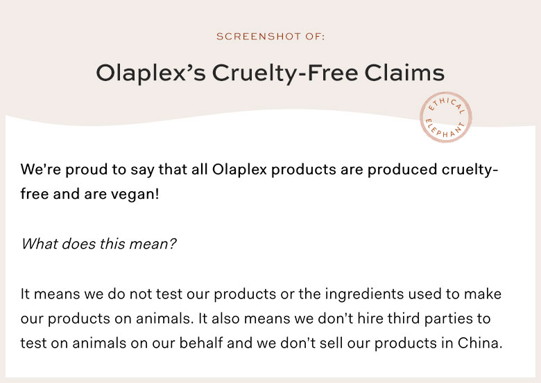 Olaplex Cruelty-Free Claims