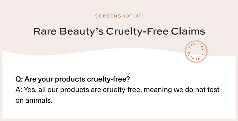 Rare Beauty Cruelty-Free Claims