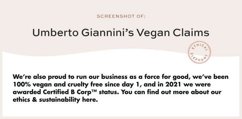 Is Umberto Giannini Vegan?