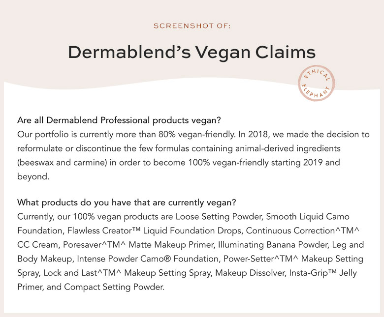 Is Dermablend Vegan?