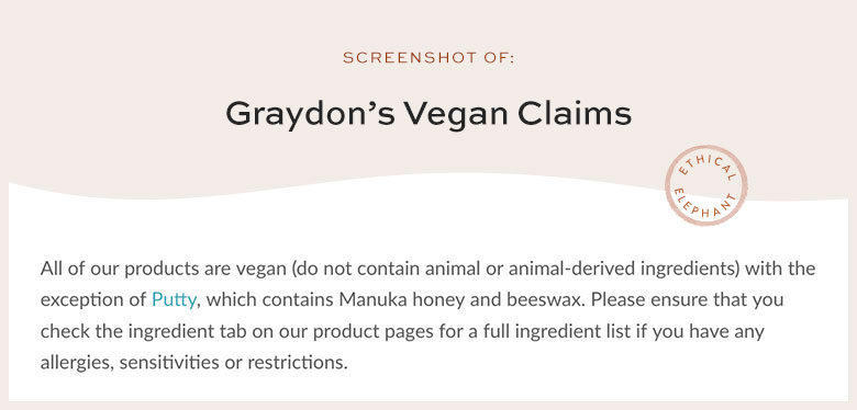 Is Graydon Vegan?