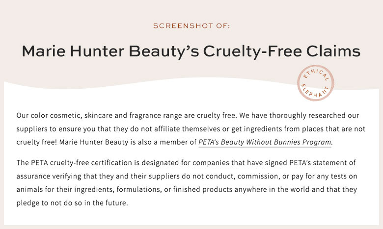 Is Marie Hunter Beauty Cruelty-Free?