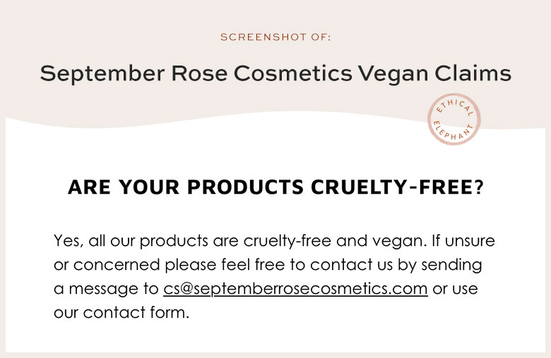 Is September Rose Cosmetics Vegan?