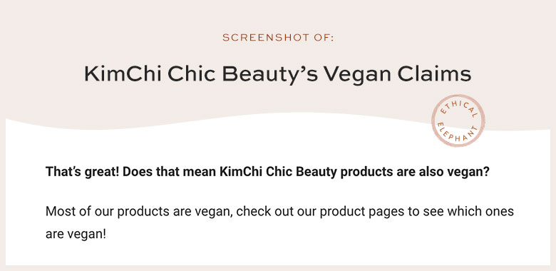 Is KimChi Chic Beauty Vegan?