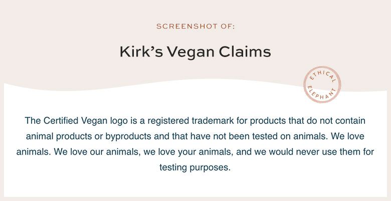 Is Kirk's Natural Soap Products Vegan?
